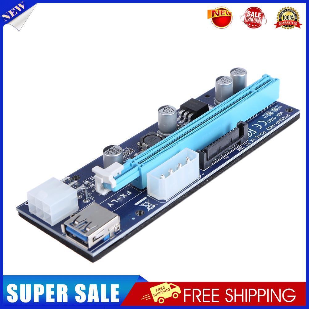 6 Pin PCI Express Riser Card 1x to 16x USB 3.0 Cable with Light for Miner
