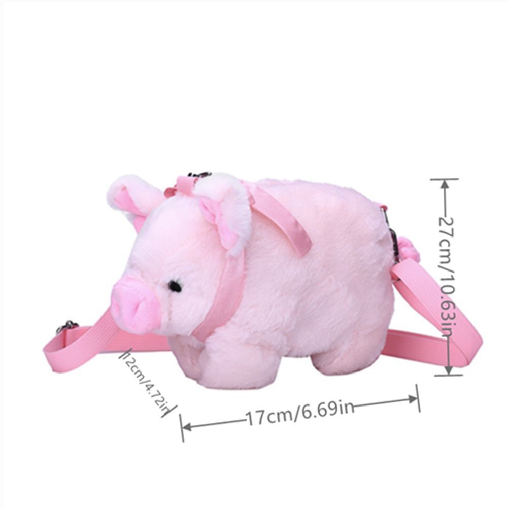 Bag Pink Pig Plush Bag Fluffy Plush Bag Soft Shoulder Bag Animal Crossbody Bag