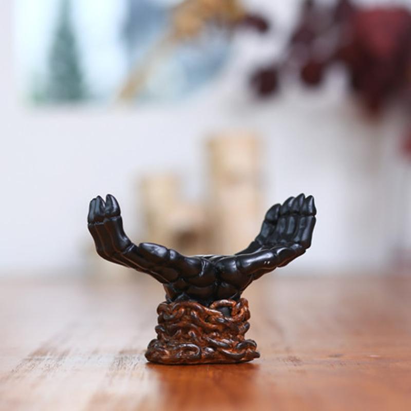Palm Decorative Candle Holder Creative Gassho Candlestick Candles Tray Decor