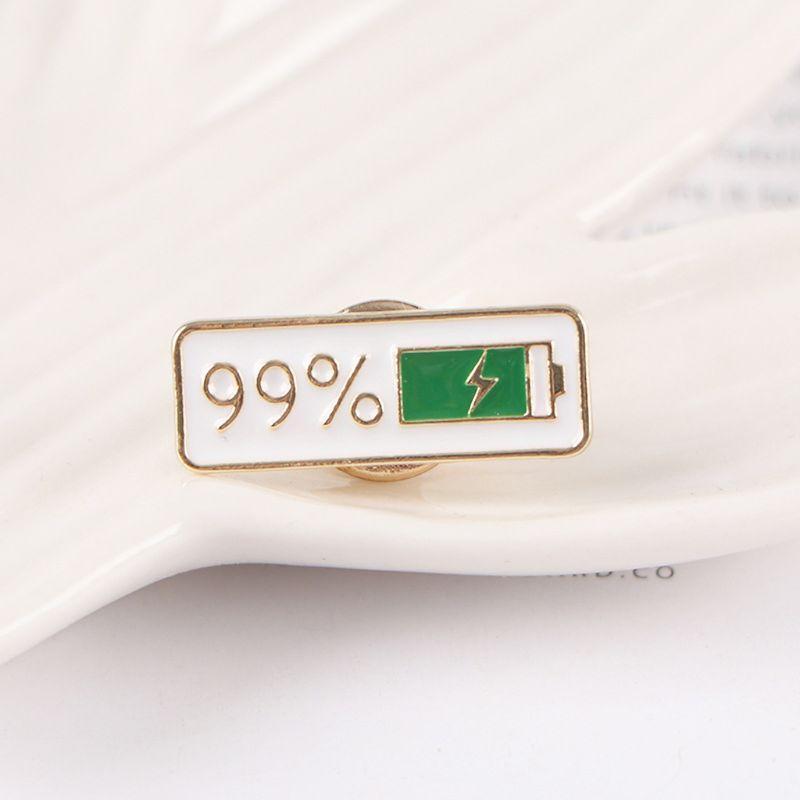 2Pcs Cute Enamel 1% 99% Power Brooch Childhood Laple Pin Jewelry Badge Gift