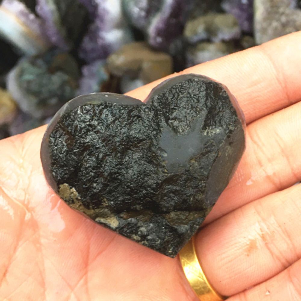 Healing Magic Wand Gift Natural Purple Crystal Necklace Heart Pendant Jade Gem