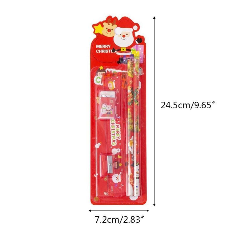 2Pcs/Pack Wooden Pencils Preschooler Writing Set with Pencil Sharpener Eraser