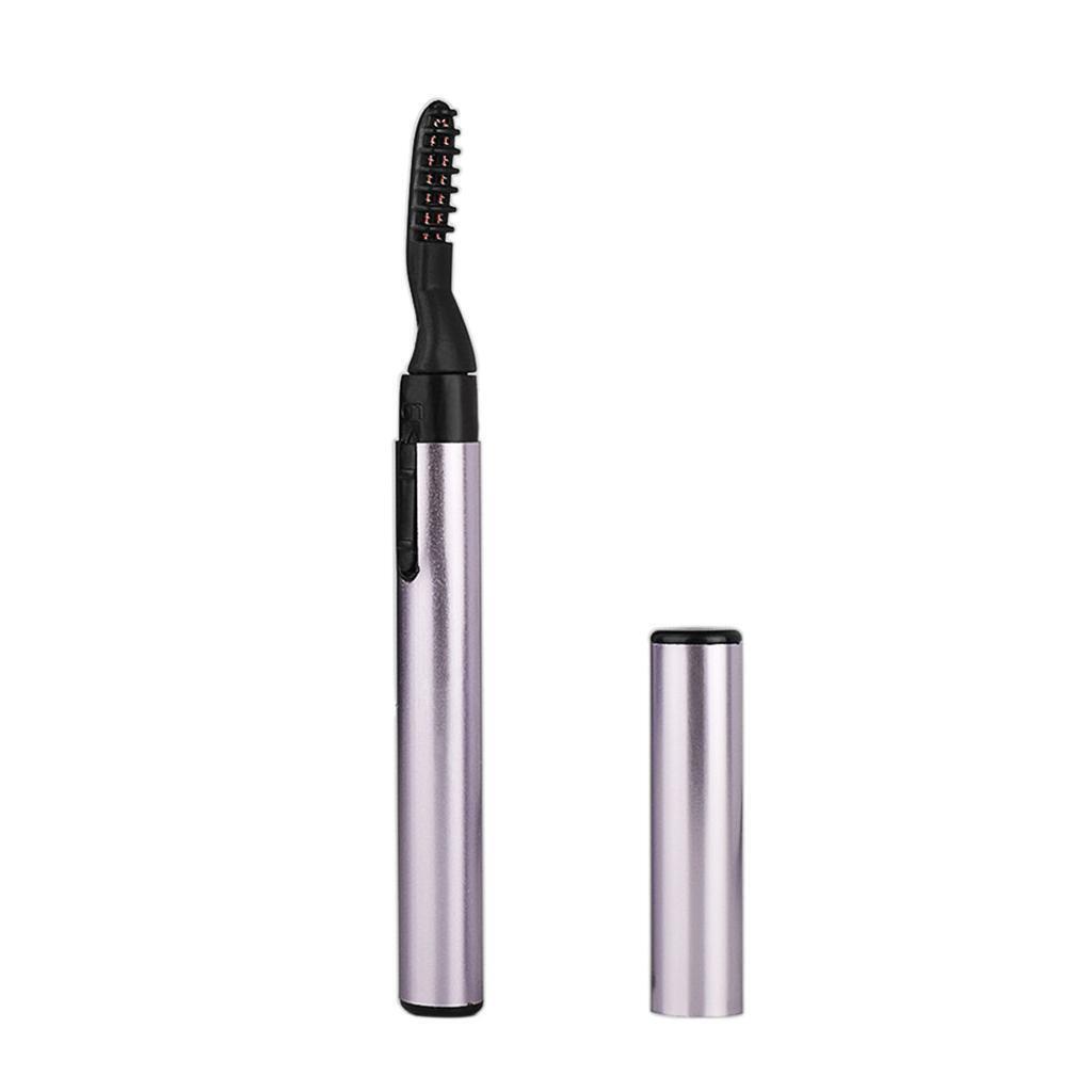 Heated Electric  Curler  Curling Brush with Comb Purple