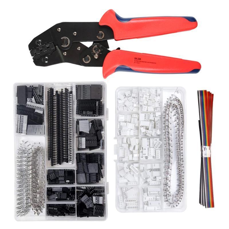Multi-function Wire Crimping Pliers with Connector Set Ergonomic Handle