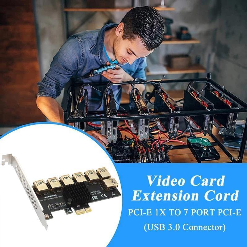 Driver PCI-E Riser Board Adapter Card PCI-E Graphic Card Riser 16X Slots USB3.0