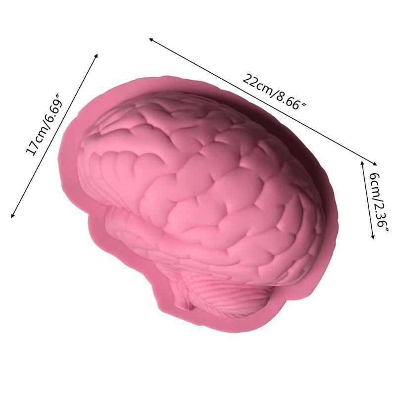 Human Brain Shape Pan Silicone Mold Halloween Cake Pudding Jelly Dessert Mould