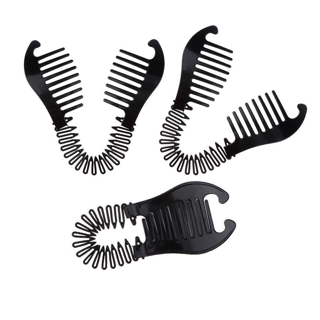 6pcs Hairstyling Clip Bun Donut Twist Braid Ponytail Maker Accessories Black