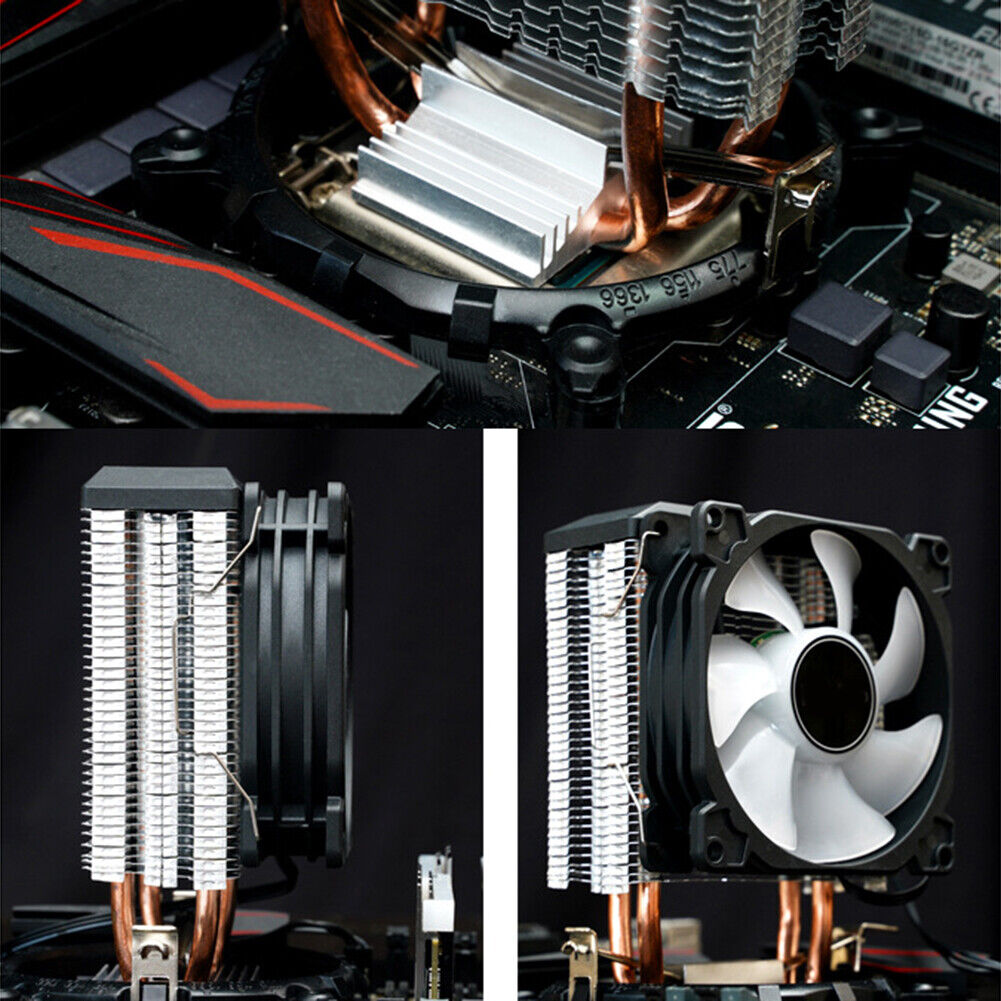 CR1200E 2 Heat Pipes CPU Cooling Fan RGB 3 Pin Heatsink Cooler Radiator