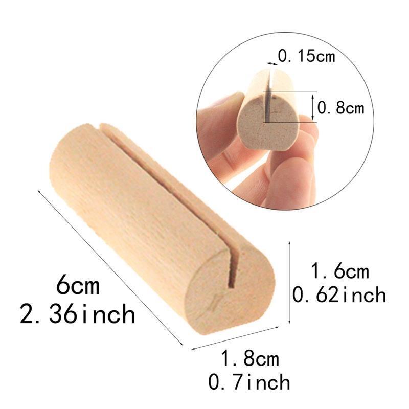 Rustic Wood Card Holders Set of 20 Wooden Holder Stand Card Photo Clip