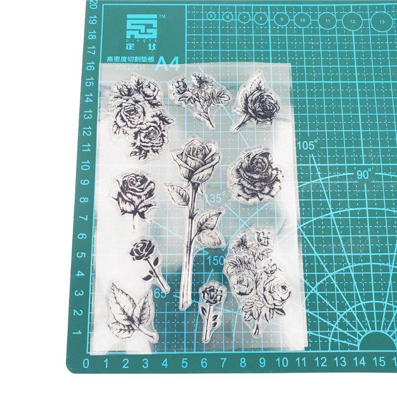 Rose Flower Silicone Clear Stamp Flowers Shape Stamps Greeting  Invitation Card