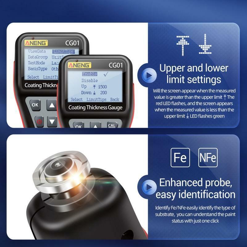 Coating Thickness Gauge Test  Paint Thickness Gauge Digital Meter for Automotive