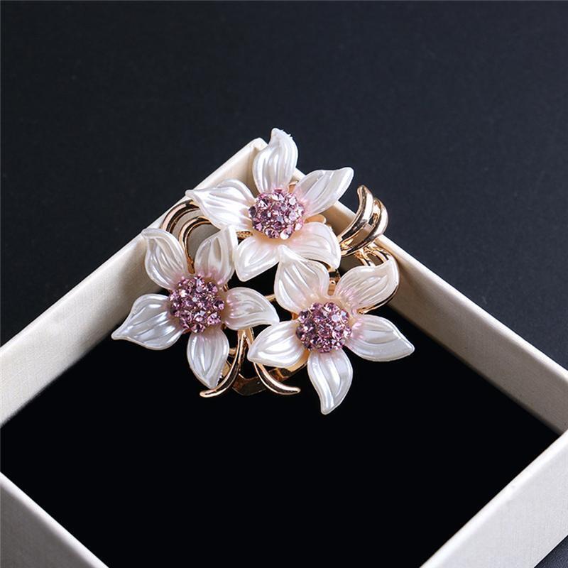 New Dual Purpose Alloy Simple Scarf Buckle Brooch Flower Shape Pin Women Ladies