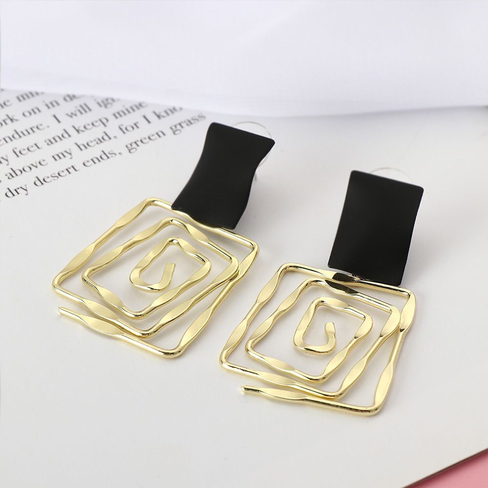 Women Girls Hanging Earrings Dangle Drop Geometric Spiral Earrings Metal Maze