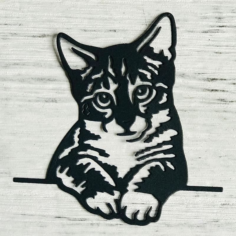 Lazy Lying Cat Shape Frame Carbon Steel Cutting Dies DIY Scrapbooking Photo