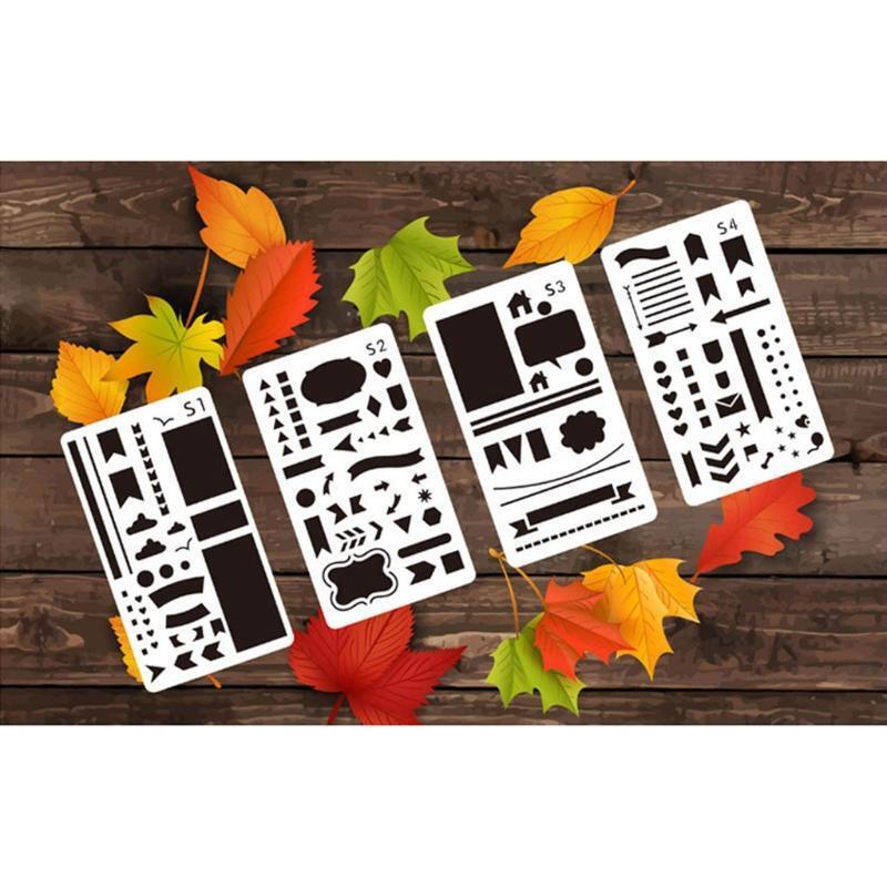 36Pcs Drawing Template Ruler DIY Painting Template Geometric Hollow Out Painting