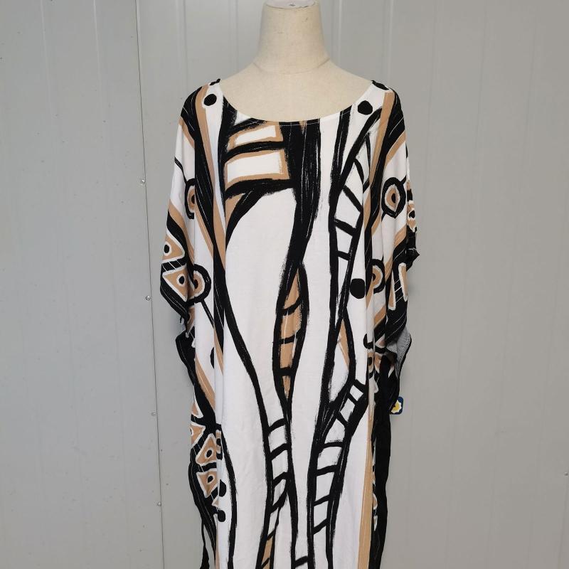 One Size Women Beach Dress Beachwear Sun Protection Clothes Print Beach Cover Up