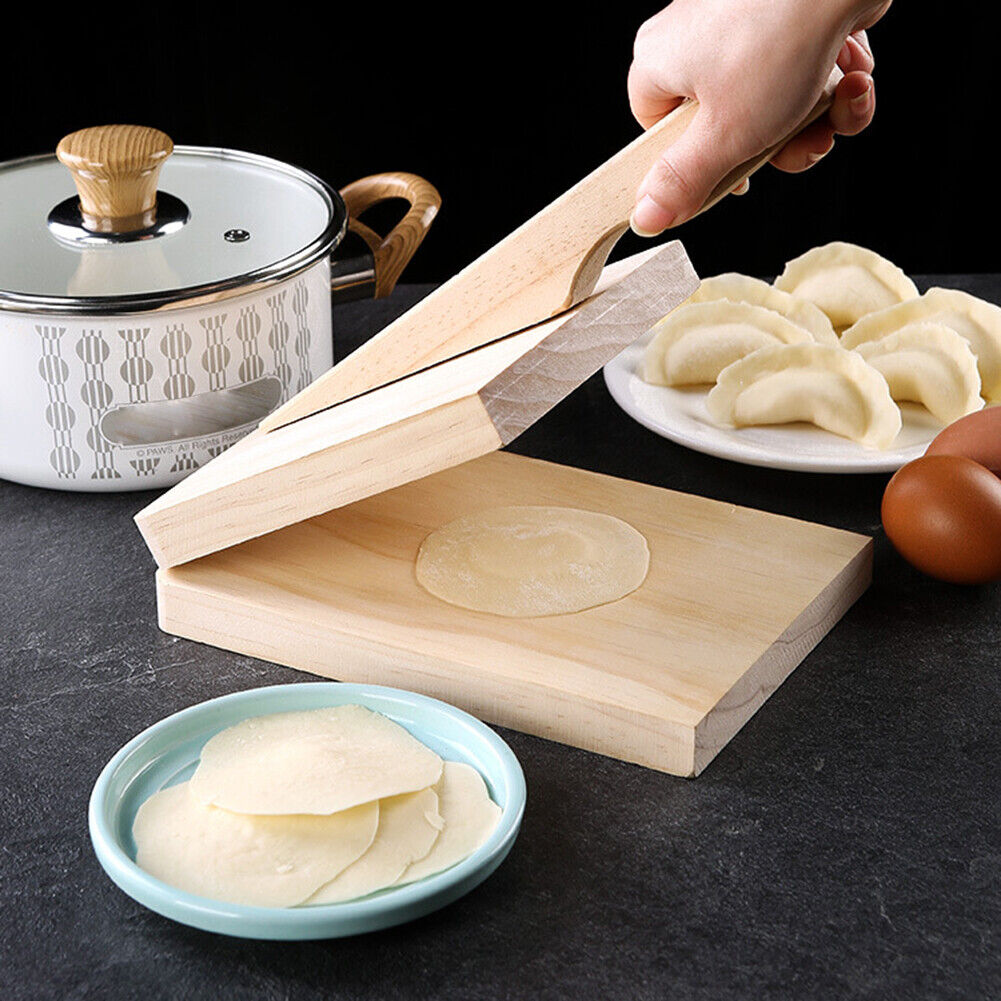 Dumpling Wrapper Skin Pressing Gadgets Wooden Dough Noodle Baking Presser