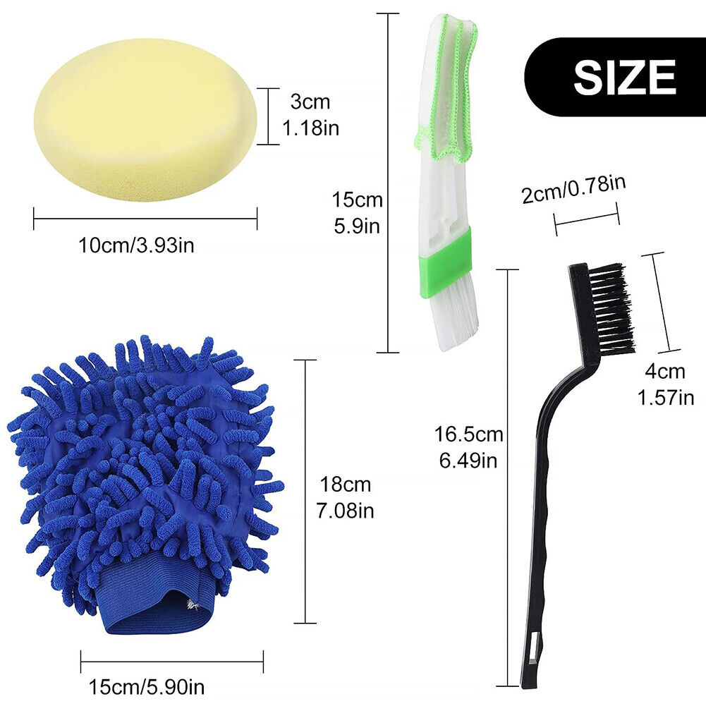 13pcs Car Detailing Cleaning Brush Set Air Vent Tyre Rim Cleaner Scrubber