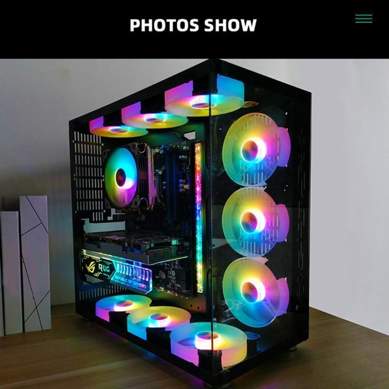 Coolmoon CPU Cooler Fan RGB 6Pin Quiet Ventilador RGB Silent CPU Radiator 14cm