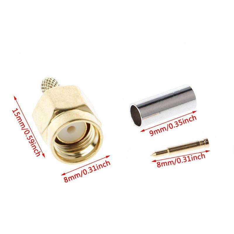 10 Pcs SMA Male Plug Crimp RG174 RG316 LMR100 Cable RF Connector