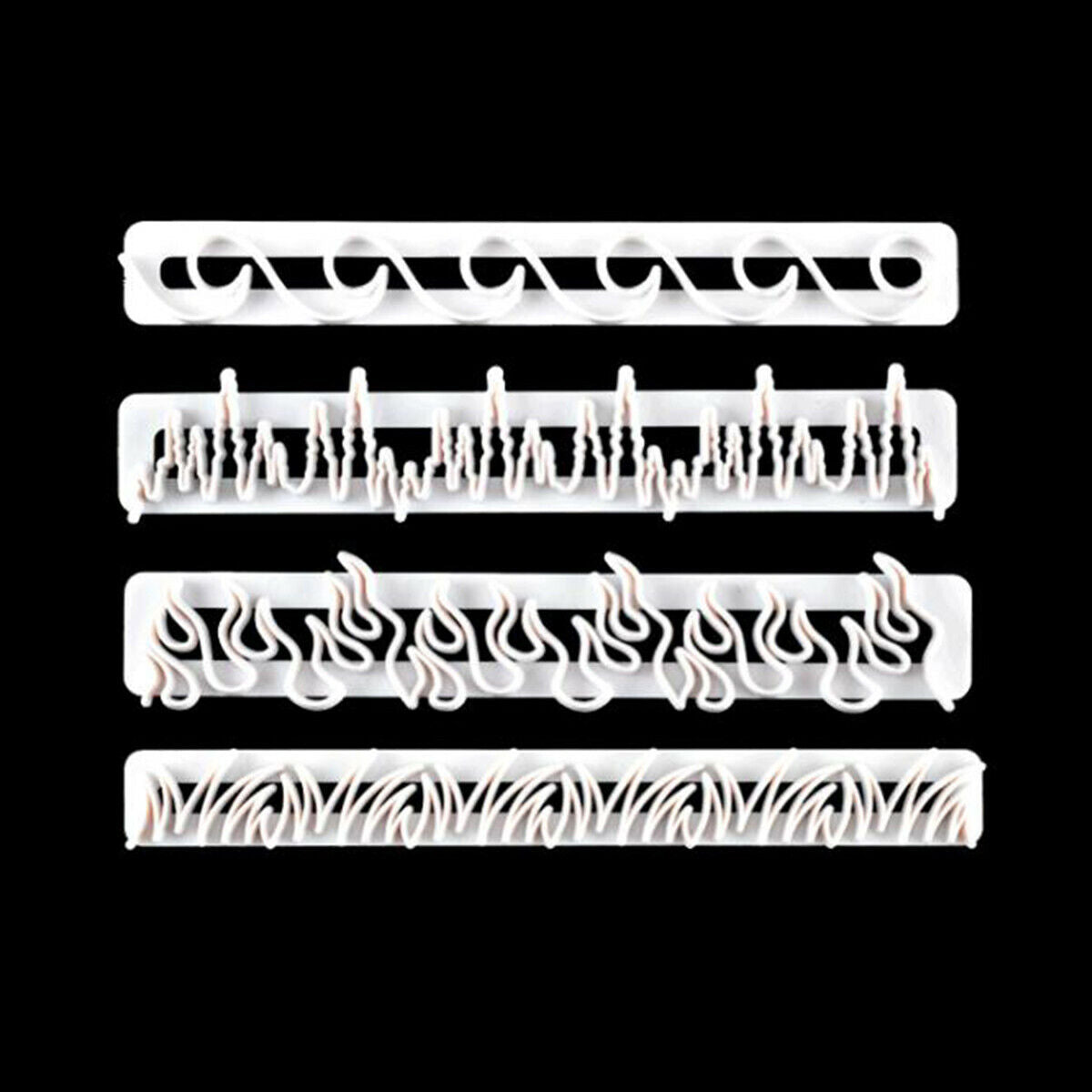 4Pcs/Set Plastic Cake Mould Fondant Cookie Cutter Mold DIY Baking Decor Tool