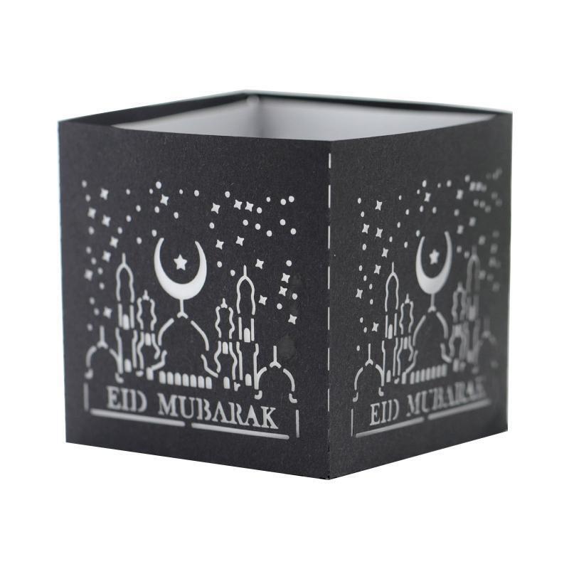 50pcs Eid Mubarak Decoration LED Electronic Candle Lampshade Paper Lantern Shade