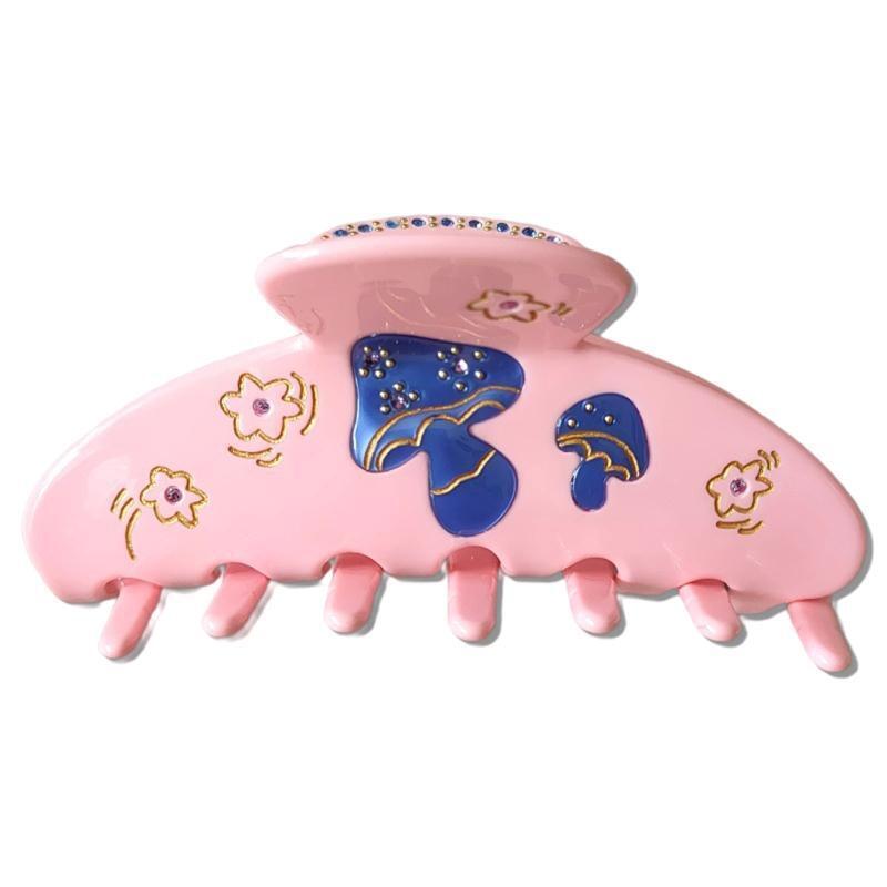 Women Girls Hair Claw Clips with Cartoon Mushroom Decors Women Hair Jaw Clamp