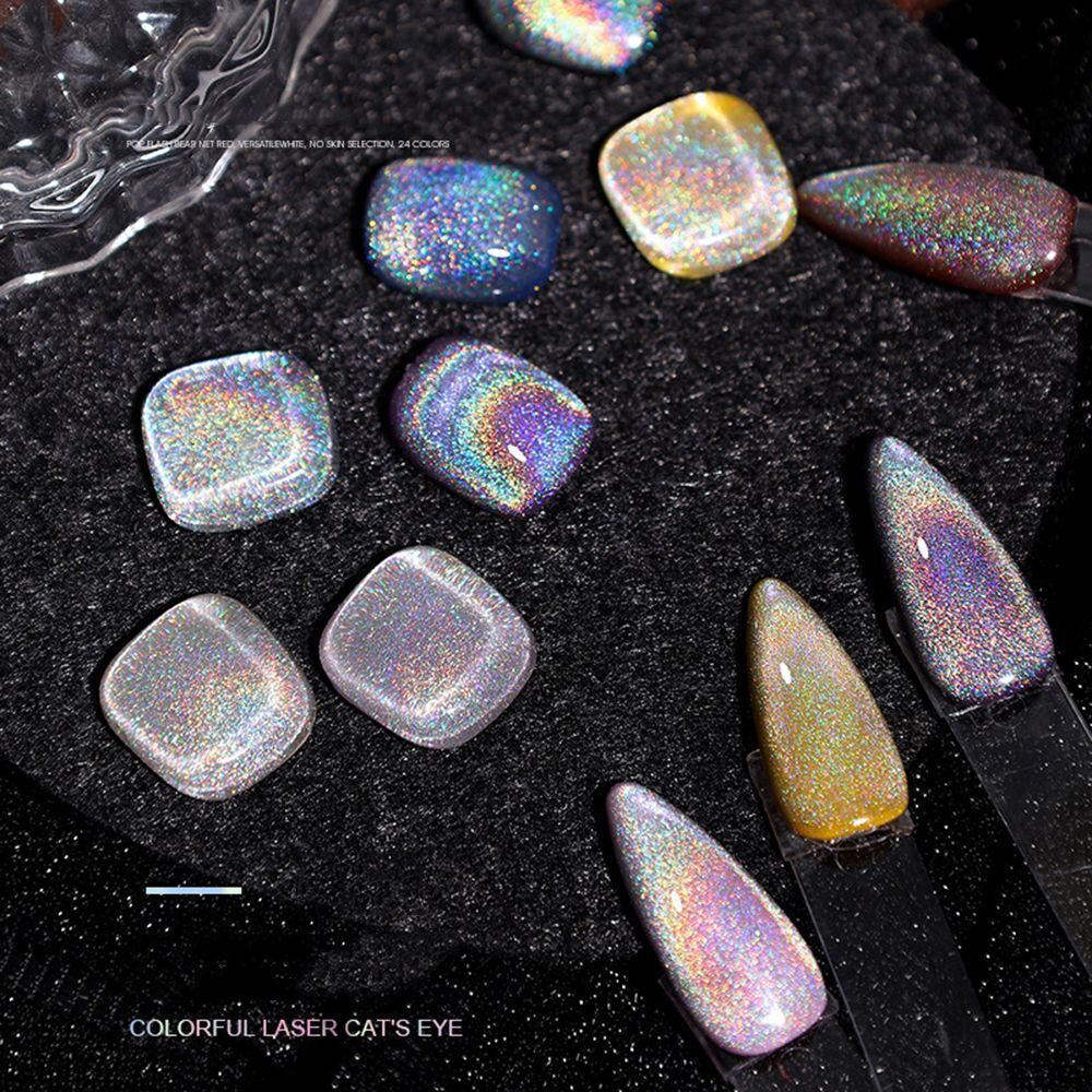 Colorful Reflective Glitter Holographic Glitter 15ml Rainbow Cat Eye Nail Gel