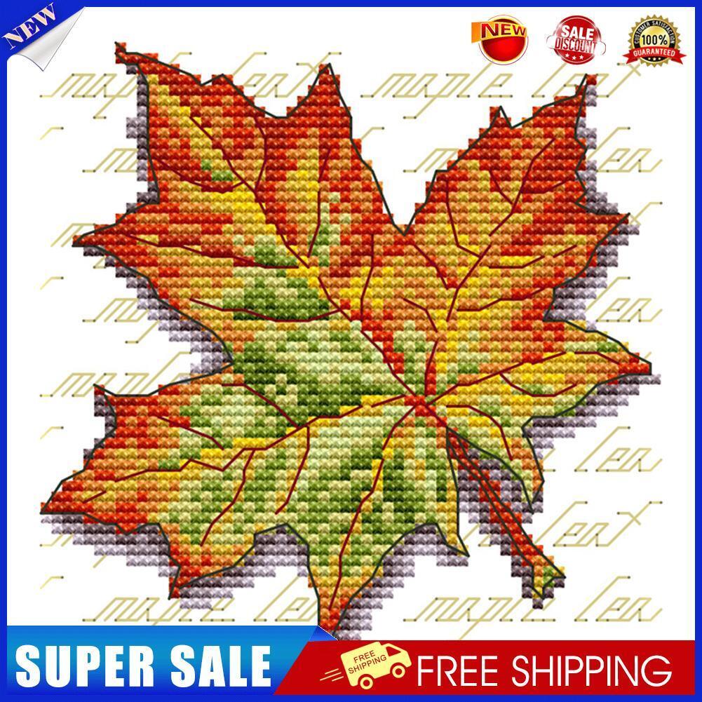 Cross Stitch Kit 14CT Stamp DIY Leaves Ecological Cotton Needlework (J194)