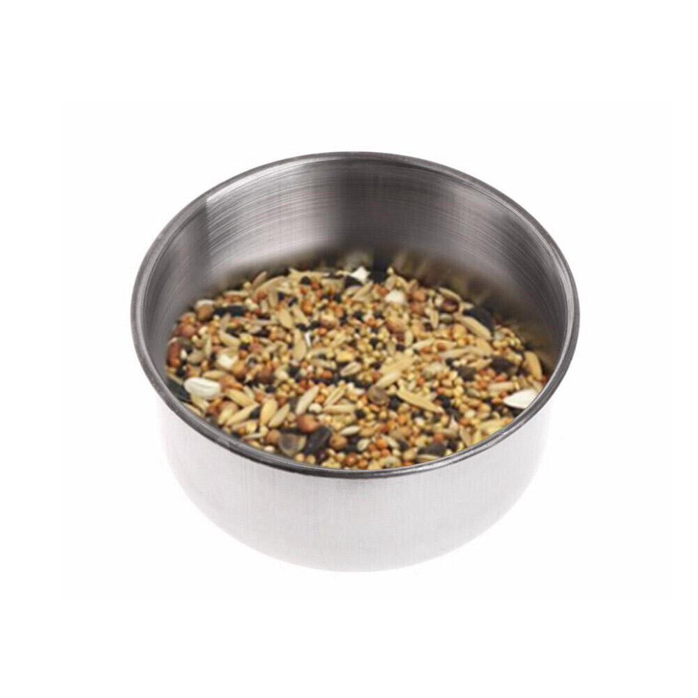 Stainless Steel Pet Bowl Hanging Stationary Drinking Water Food Feeder (L)