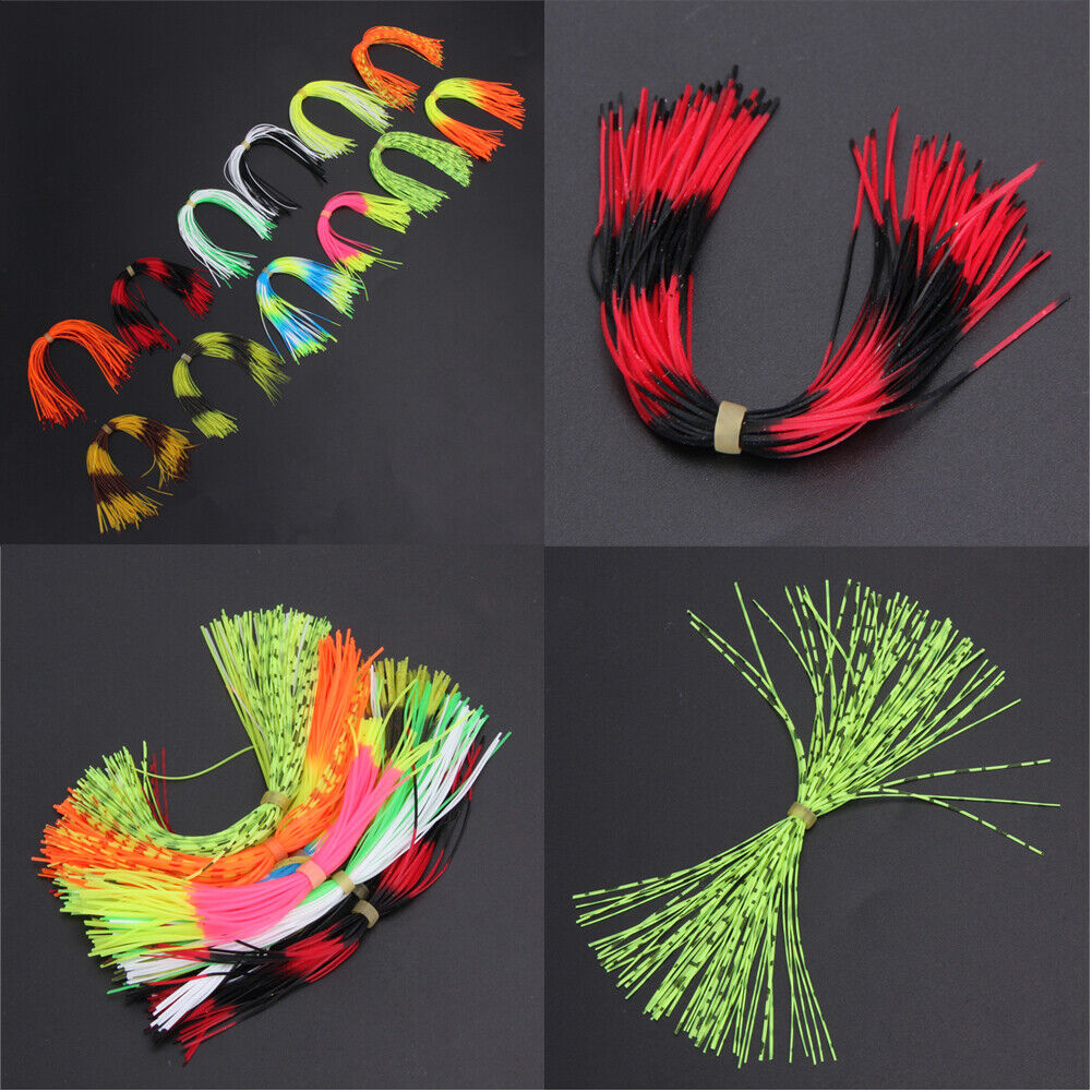 12 Bundles Silicone Legs Barred Color Flake Squid Lure Thread