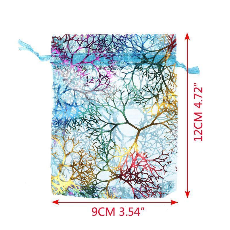 New 12X8cm 10Pcs Coralline Organza Jewelry Pouch Wedding Party Favor Gift Bag