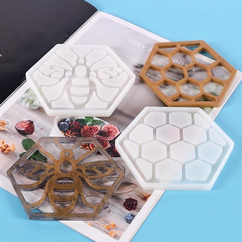 Fruit Plate Mat Mold Honeycomb Bee Coaster Silicone Mould for Cup Mat Making
