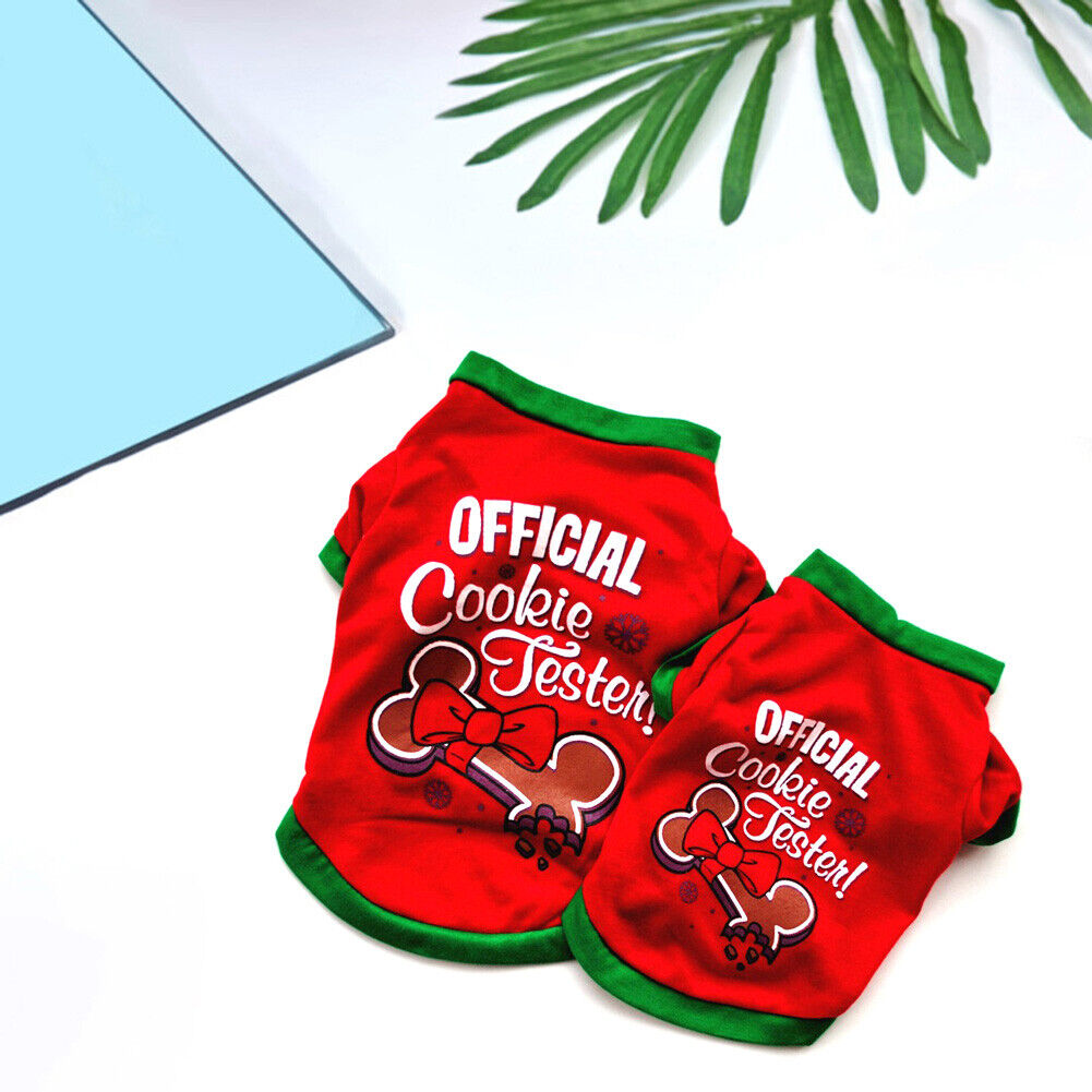 Pet Christmas Clothes Vest Puppy Costume Cotton T Shirt (Red Bow L)