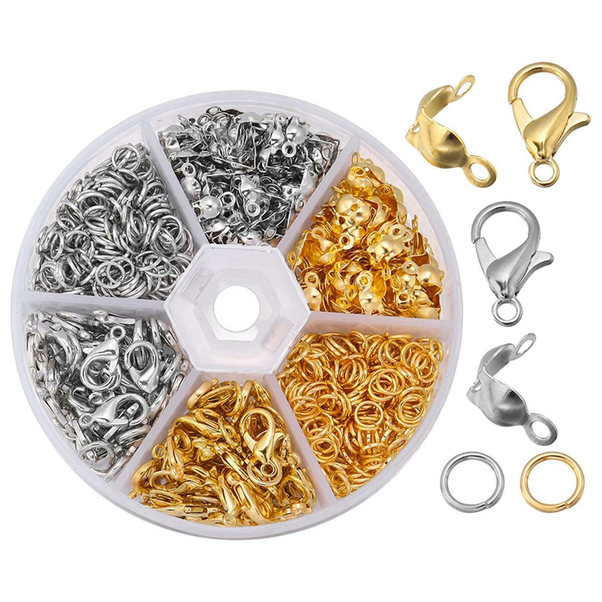 Mixed  Claw Clasps and Jump Rings Set 200 Pliers Supplies  Jump Rings