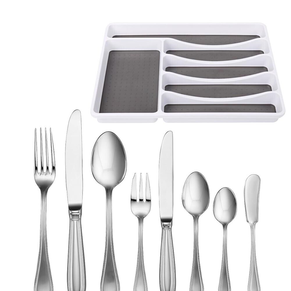 Cutlery Storage Tray Spoon Fork Tableware Drawer Rack Organizer Separation