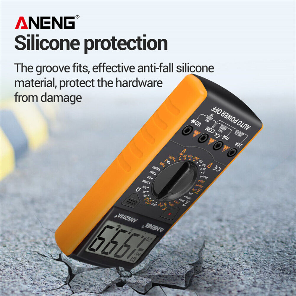 ANENG AN9205 LCD Digital Multimeter Voltmeter Resistance Tester (Yellow)