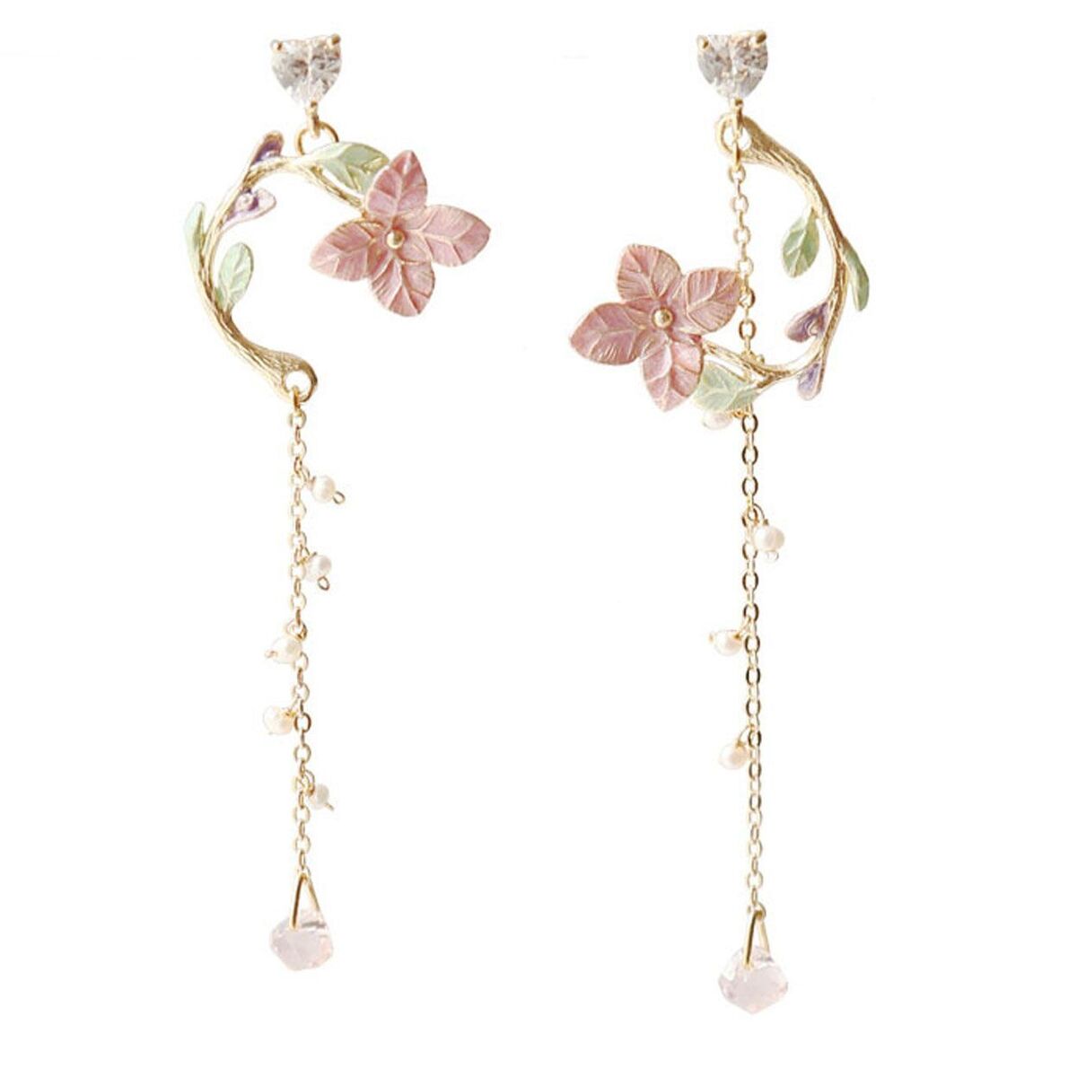 Jewelry Earrings New Korea Ladies Flower Pendant Earrings Tassel Earrings Leaf