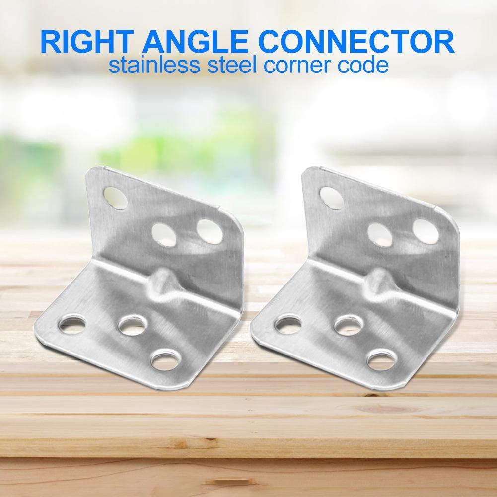 4pcs Stainless Steel Corner Code Right Angle Support Connector Fixing Plate