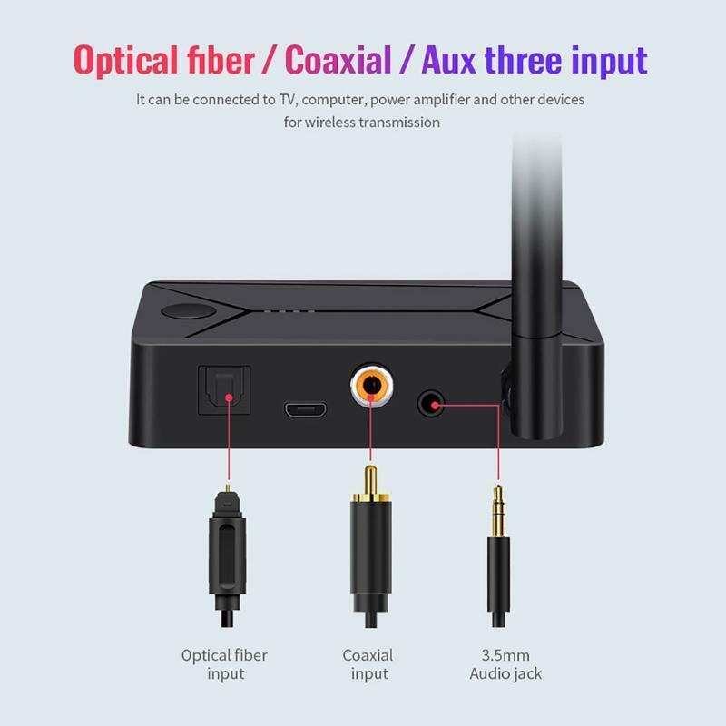New V5.0 Bluetooth-compatible Transmitter Optical Fiber Coaxial Audio Adapter