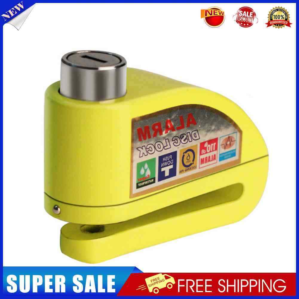 Motorcycle Bike Alarm Lock Waterproof MTB Bicycle Disc Brake Locks (Yellow)