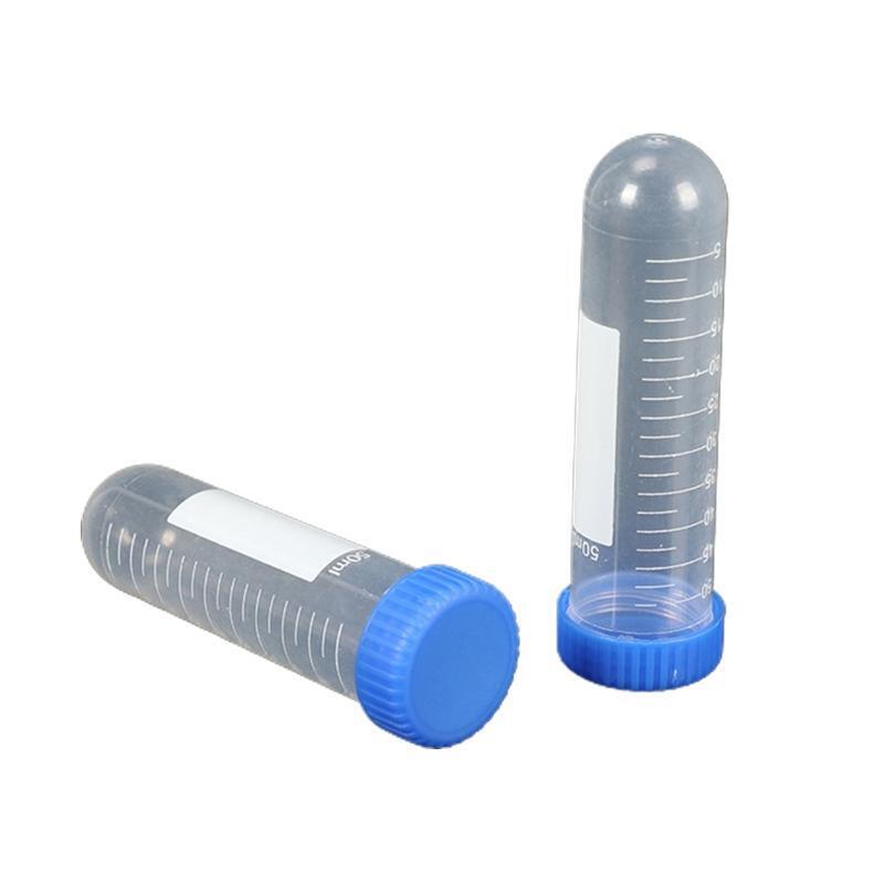 50 Pcs Laboratory Centrifuge Tube 50ml Round Bottom Screw Lid Burette with Scale