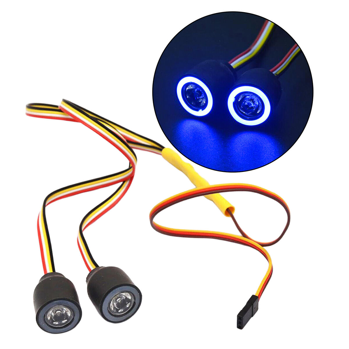 Angel Eyes LED Lamp Headlights for 1/10 Scale RC Rock Crawler Truck Cars