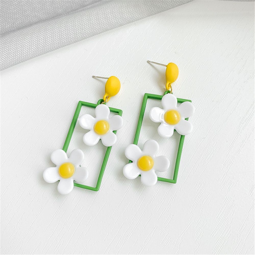 Flower Women Jewelry Long Earrings Daisy Dangle Earrings Drop Earrings