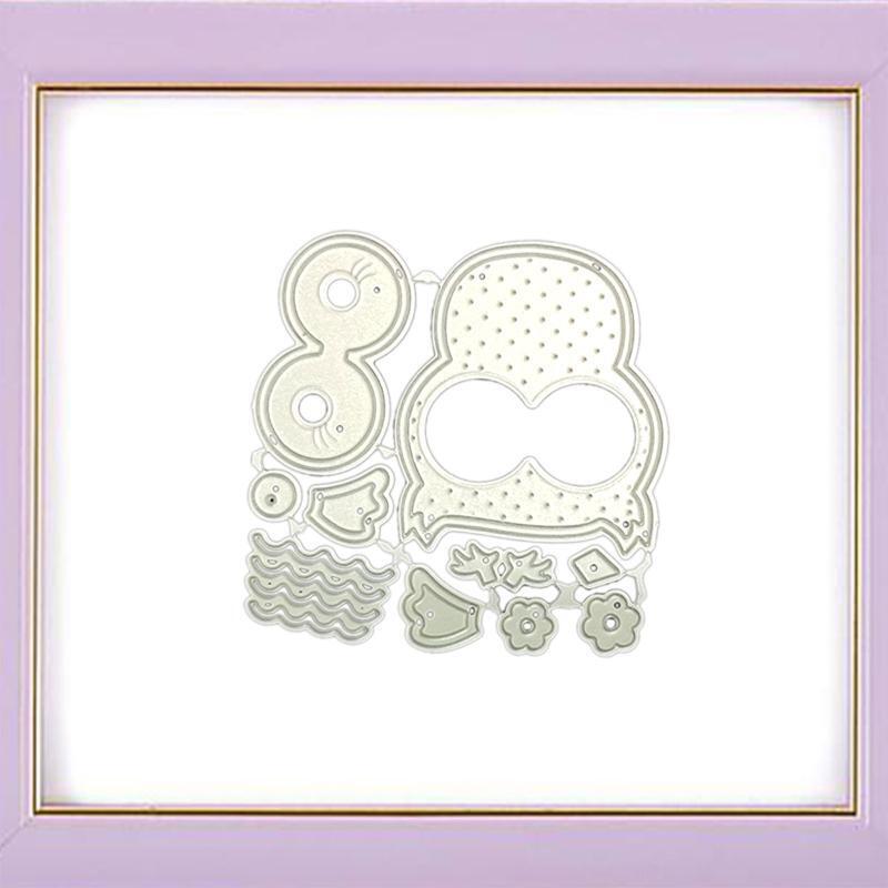 Cute Owl Pendant Metal Die Cut Embossing Stencil Cutting Die for DIY Album Photo