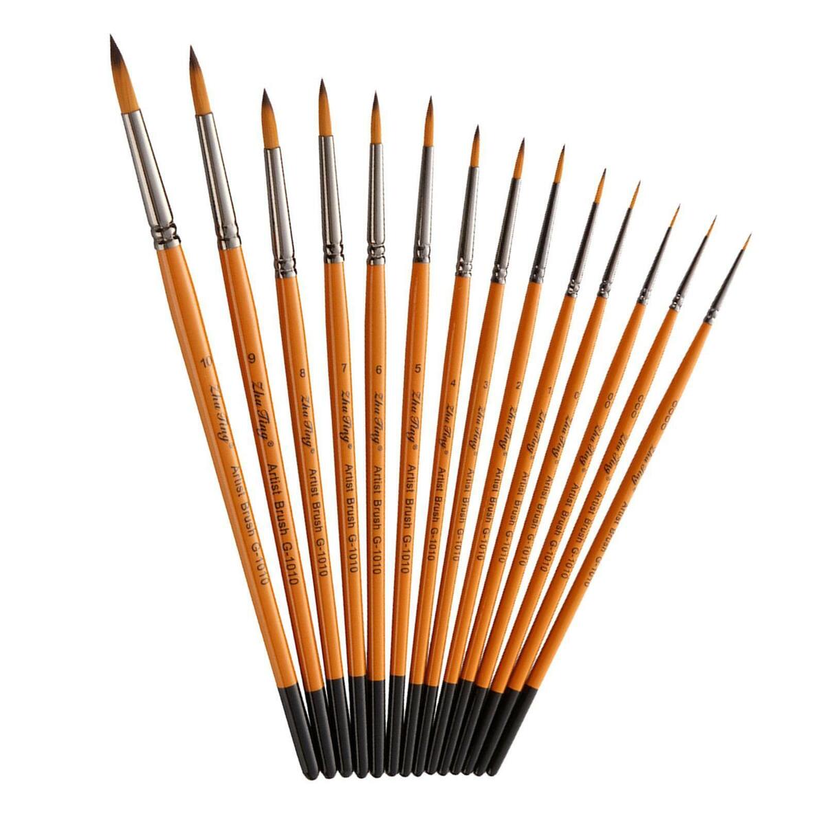 14pcs  Paint Brushes Professional Paint Brush Gouache