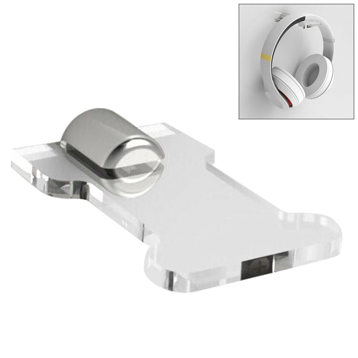 Acrylic Headphone Hanger Holder  Headset Stand 10x6.5cm  Clear