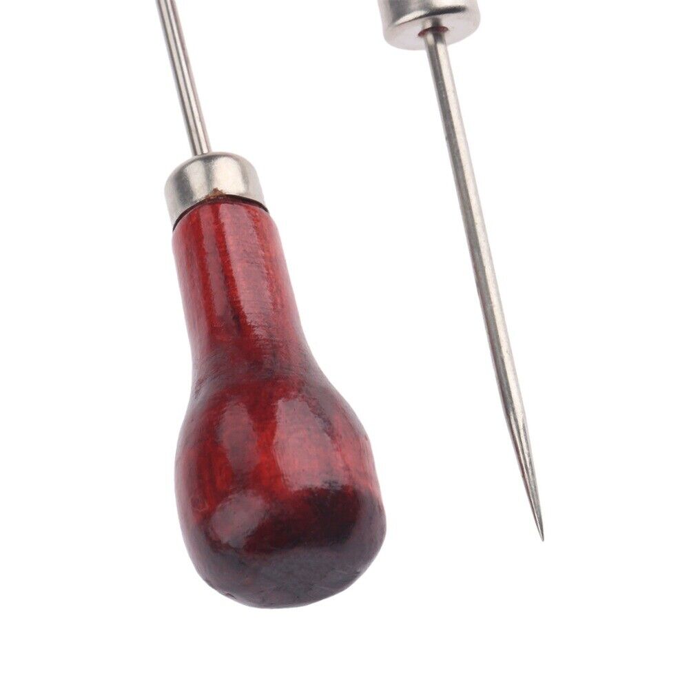 Wooden Metal Single Gourd Sewing Awls Excellent Addition for Leather Workshop