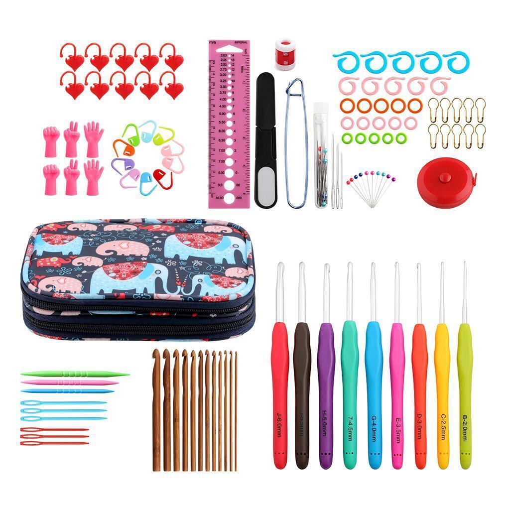 Aluminum Crochet Hooks, Knitting Needles, 110 Pieces, Knitting Handmade Thread