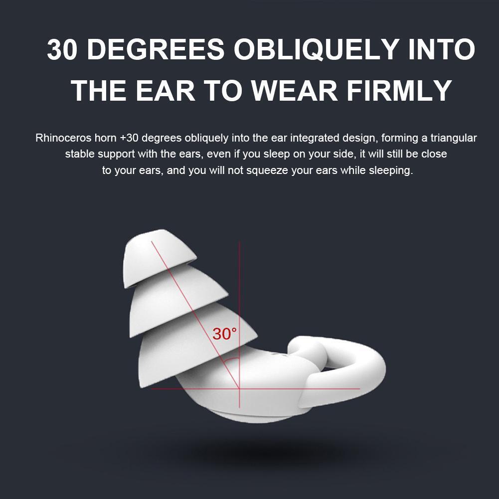 Silicone Ear Plugs Sound Insulation Anti Noise Sleeping Earplugs (White)